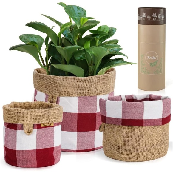 Kiizy's Other - KIIZYS Woven Plant Basket Indoor Garden Planter Red Reversible 3 Pot Holder
